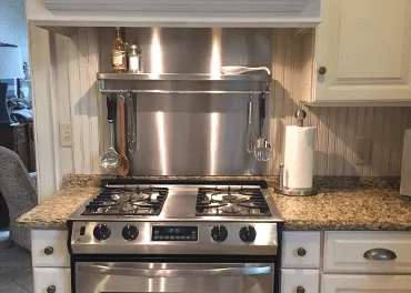 Stainless Steel Backsplash with Shelf