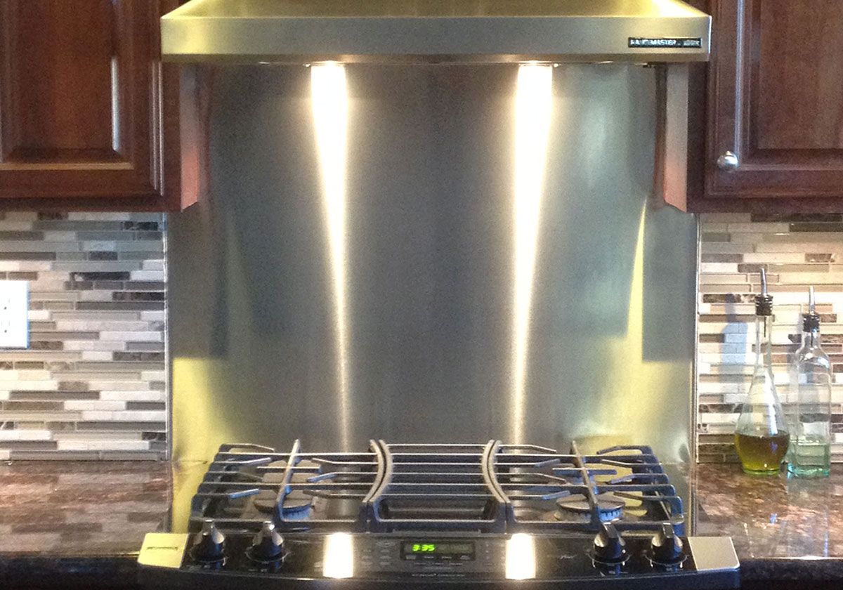 Stainless Steel Backsplash with Shelf 30 in.